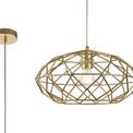 Evie Elliptical Sphere Pendant, 1 x E27, Polished Brass additional 4