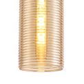 Holly Single Tube Pendant 1 Light E27, Black/Amber Glass additional 9