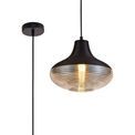 Holly Single Vase Pendant 1 Light E27, Black/Amber Glass additional 10