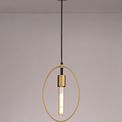 Hera Single Small Circular Pendant in Sand Gold and Matt Black Finish additional 2