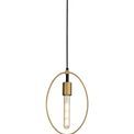 Hera Single Small Circular Pendant in Sand Gold and Matt Black Finish additional 3