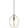 Hera Single Small Circular Pendant in Sand Gold and Matt Black Finish additional 4