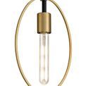 Hera Single Small Circular Pendant in Sand Gold and Matt Black Finish additional 9