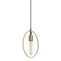 Hera Single Small Circular Pendant in Sand Gold and Matt Black Finish additional 5