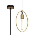 Hera Single Small Circular Pendant in Sand Gold and Matt Black Finish additional 8