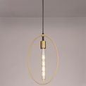 Hera Single Large Circle Pendant, 1 Light E27, Sand Gold/Matt Black additional 1