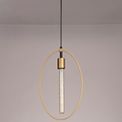 Hera Single Large Circle Pendant, 1 Light E27, Sand Gold/Matt Black additional 2