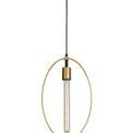 Hera Single Large Circle Pendant, 1 Light E27, Sand Gold/Matt Black additional 6