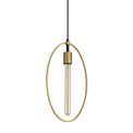 Hera Single Large Circle Pendant, 1 Light E27, Sand Gold/Matt Black additional 5