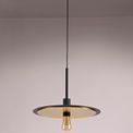 Thalia Single 3 In1 Ceiling Flush, Semi-Flush &amp; Pendant Light, 1 Light Adjustable E27, Black/Gold additional 3