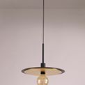 Thalia Single 3 In1 Ceiling Flush, Semi-Flush &amp; Pendant Light, 1 Light Adjustable E27, Black/Gold additional 2