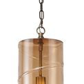 Lisa Pendant, 1 Light E27, Antique Brass/Amber additional 8