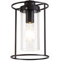 Reneta Single Pendant, 1 Light E27, Black/Clear Glass additional 3