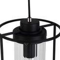 Reneta Single Pendant, 1 Light E27, Black/Clear Glass additional 8