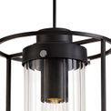 Reneta Single Pendant, 1 Light E27, Black/Clear Glass additional 7