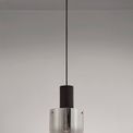 Brita Single Pendant, 1 Light Adjustable E27, Black/Smoke Fade Glass additional 2