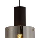 Brita Single Pendant, 1 Light Adjustable E27, Black/Smoke Fade Glass additional 10