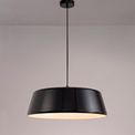 Kamila Single Large Pendant, 1 Light Adjustable E27, Gloss Black/Gloss White additional 1