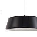 Kamila Single Large Pendant, 1 Light Adjustable E27, Gloss Black/Gloss White additional 5