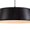 Kamila Single Large Pendant, 1 Light Adjustable E27, Gloss Black/Gloss White additional 3