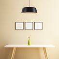 Kamila Single Large Pendant, 1 Light Adjustable E27, Gloss Black/Gloss White additional 12