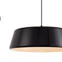 Kamila Single Large Pendant, 1 Light Adjustable E27, Gloss Black/Gloss White additional 4