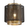 Luna Single Small Pendant, 1 Light Adjustable E27, Matt Black/Satin Gold additional 7