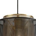 Luna Single Small Pendant, 1 Light Adjustable E27, Matt Black/Satin Gold additional 6