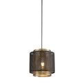 Luna Single Small Pendant, 1 Light Adjustable E27, Matt Black/Satin Gold additional 3