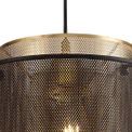 Luna Single Large Pendant, 1 Light Adjustable E27, Matt Black/Satin Gold additional 6