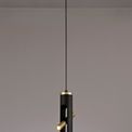 Aoife Pendant, 2 x 2W LED, 3000K, 560lm, Sand Black/Gold, additional 2
