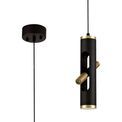 Aoife Pendant, 2 x 2W LED, 3000K, 560lm, Sand Black/Gold, additional 5