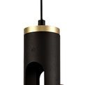 Aoife Pendant, 2 x 2W LED, 3000K, 560lm, Sand Black/Gold, additional 9