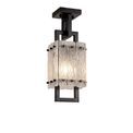 Selena Small Square Pendant, 1 Light E27, Matt Black/Crystal Sand Glass additional 16