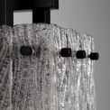 Selena Small Square Pendant, 1 Light E27, Matt Black/Crystal Sand Glass additional 12