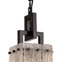 Selena Small Square Pendant, 1 Light E27, Matt Black/Crystal Sand Glass additional 13