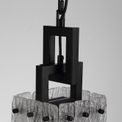 Selena Small Square Pendant, 1 Light E27, Matt Black/Crystal Sand Glass additional 9