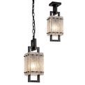 Selena Small Square Pendant, 1 Light E27, Matt Black/Crystal Sand Glass additional 7