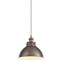 Cornelia Medium Pendant, 1 x E27, Antique Silver/Copper/White additional 3