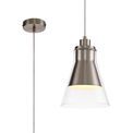 Hannah Pendant, 1 x E27, Satin Nickel/Clear Glass additional 9