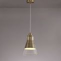 Hannah Pendant, 1 x E27, Antique Brass/Clear Glass additional 1
