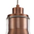 Hannah Pendant, 1 x E27, Antique Copper/Clear Glass additional 6