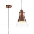 Hannah Pendant, 1 x E27, Antique Copper/Clear Glass additional 8