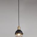 Leanne Pendant, 1 Light E27, IP65, Matt Black/Brushed Bronze, 2yrs Warranty additional 1