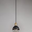 Leanne Pendant, 1 Light E27, IP65, Matt Black/Brushed Bronze, 2yrs Warranty additional 2