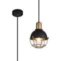 Leanne Pendant, 1 Light E27, IP65, Matt Black/Brushed Bronze, 2yrs Warranty additional 6