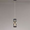 Naomi 1 Light Pendant E14, Matt Grey/Polished Chrome/Cognac additional 1