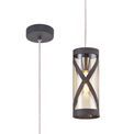 Naomi 1 Light Pendant E14, Matt Grey/Polished Chrome/Cognac additional 5