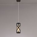 Naomi 1 Light Pendant E14, Oiled Bronze/Polished Chrome/Amber additional 1