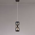 Naomi 1 Light Pendant E14, Oiled Bronze/Polished Chrome/Amber additional 2
